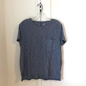 Old Navy blue/white Striped Boyfriend Tee (M)